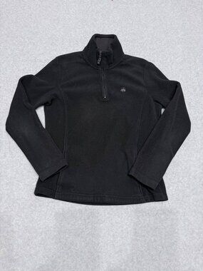 Brooks Brothers 346 Womens Small Black Half-Zip Fleece Pullover Jacket